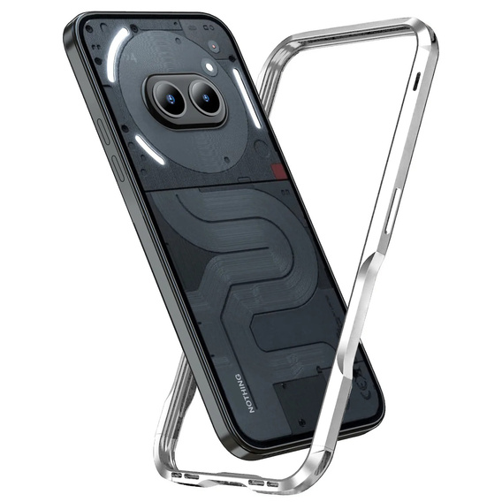 Husa LUPHIE pentru Nothing Phone 2a / 2a Plus, Armor Bumper, de argint