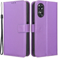 Cu clapetă pentru Oppo A17, Wallet Smart Magnet, violet