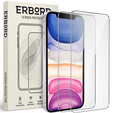 2x sticlă călită pentru iPhone XR/11, ERBORD 9H Hard Glass pe ecran