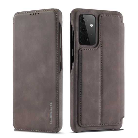 Cu clapetă pentru Samsung Galaxy A52 5G / 4G, LC.IMEEKE, gri