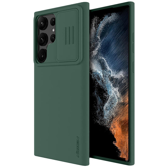 Husă NILLKIN pentru Samsung Galaxy S23 Ultra, husă CamShield din silicon pentru MagSafe, verde