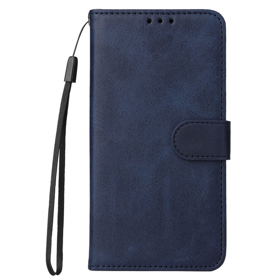 Cu clapetă pentru Samsung Galaxy A34 5G, Leather Wallet, albastru închis