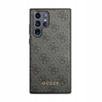 GUESS Huse pentru Samsung Galaxy S24 Ultra, 4G Metal Gold Logo, gri