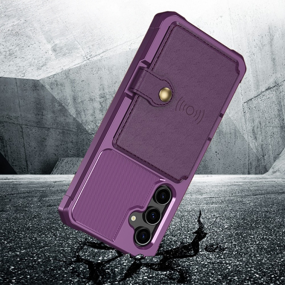 Husa pentru Samsung Galaxy S23 FE, Card Holder Kickstand, violet