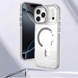 Husă pentru iPhone 17 Pro Max, pentru MagSafe, cu suport, transparentă cu inserții gri