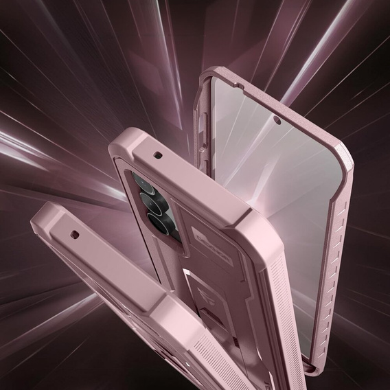 Husă blindată pentru Samsung Galaxy S23 FE, Dexnor Full Body (Two Frames), roz