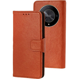 Husa cu clapetă pentru Honor Magic 6 Lite 5G, Split Leather, portocaliu