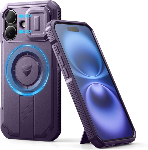 Carcasă blindată pentru iPhone 16, Dexnor CamProtect MagSafe, violet