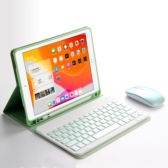 Carcasă + tastatură iPad 10.2 7/8/9 gen 2019/2020/2021, Keyboard Cover Pen Slot, verde