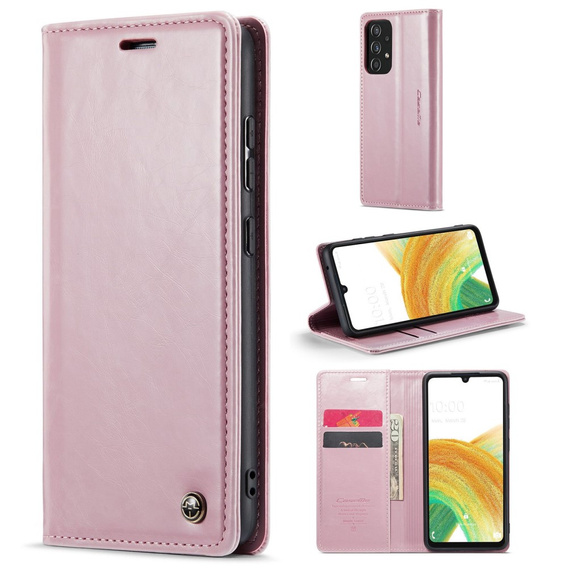 Carcasă flip CASEME pentru Samsung Galaxy A33 5G, Waxy Textured, roz
