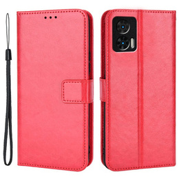 Cu clapetă pentru Motorola Edge 30 Neo 5G, Crazy Horse Wallet, roșu