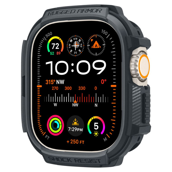 Husă Spigen Rugged Armor Dark Gray pentru Apple Watch Ultra 1 / 2 (49 mm)