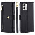 Cu clapetă pentru Motorola Moto G73 5G, Wallet Zipper Pocket, negru