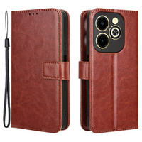 Cu clapetă pentru Infinix Hot 40i, Crazy Horse Wallet, maro