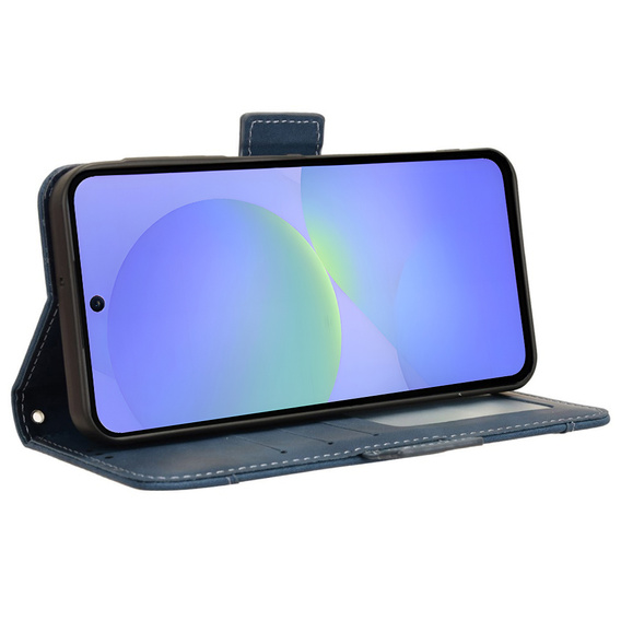 Cu clapetă pentru Samsung Galaxy A36, Card Slot, albastru închis