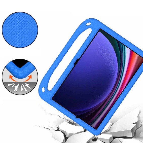 Husa pentru copii pentru Samsung Galaxy Tab S9 FE+, Husa pentru copii cu mâner, albastru