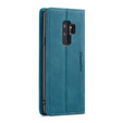 Husa CASEME pentru Samsung Galaxy S9 Plus, Leather Wallet Case, albastru