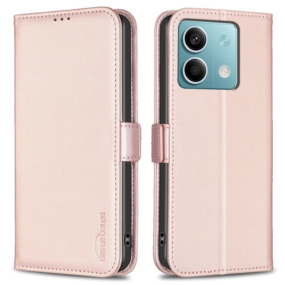 Husa cu clapetă pentru Xiaomi Redmi Note 13 5G, BINFEN Wallet, roz