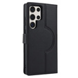 Husă cu clapetă pentru Samsung Galaxy S23 Ultra, portofel, pentru MagSafe, negru