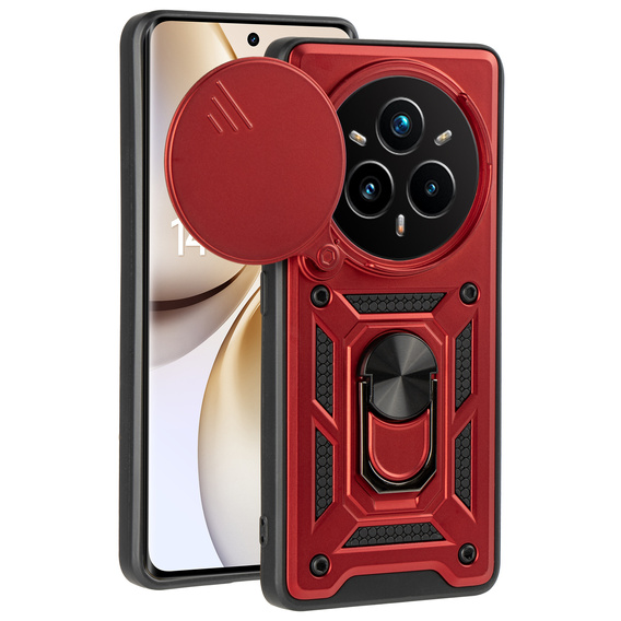 Husă blindată pentru Realme 14 Pro+ 5G, CamShield Slide, roșu