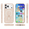 Husă pentru iPhone 17 Pro, pentru MagSafe, glitter, auriu transparent