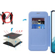Cu clapetă pentru Samsung Galaxy S22 5G, RFID Wallet MagSafe CamShield, albastru