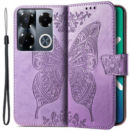 Cu clapetă pentru Infinix Note 40 Pro Plus, Butterfly, violet
