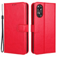 Cu clapetă pentru Oppo A17, Crazy Horse Wallet, roșu