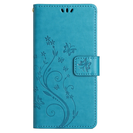 Cu clapetă pentru Xiaomi Redmi Note 13 Pro+, Butterfly, albastru