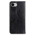 Huse pentru Iphone 16E, Wallet Litchi Leather, negru