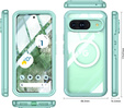 Husă pentru Google Pixel 9 / Google Pixel 9 Pro, Shockproof, cu sticlă, pentru MagSafe, verde