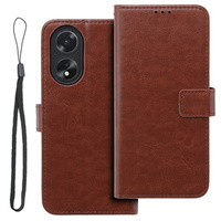 Cu clapetă pentru Oppo A38 4G / Oppo A18 4G, Crazy Horse Wallet, maro