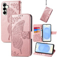 Cu clapetă pentru Samsung Galaxy S25 FE, Butterfly, roz rose gold