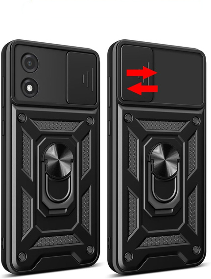 Husă blindată pentru Realme Note 50, CamShield Slide, negru