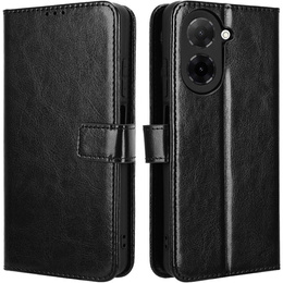 Cu clapetă pentru Xiaomi Redmi A5, Crazy Horse Wallet, negru
