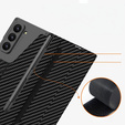 Carcasă portofel cu clapetă negru carbon pentru Samsung Galaxy Z Fold 7 5G