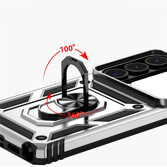 Husă blindată cu suport și capac pentru lentilă pentru Samsung Galaxy S26 Ultra