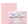 Carcasă + tastatură Samsung Galaxy Tab S9+, Leather Pen Slot TouchPad, roz rose gold