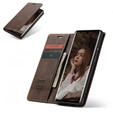 Husa CASEME pentru Huawei P30 Pro, Leather Wallet Case, maro închis