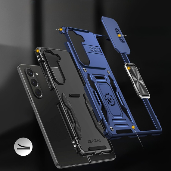 Husă blindată pentru Samsung Galaxy Z Fold6 5G, CamShield Slide, albastru
