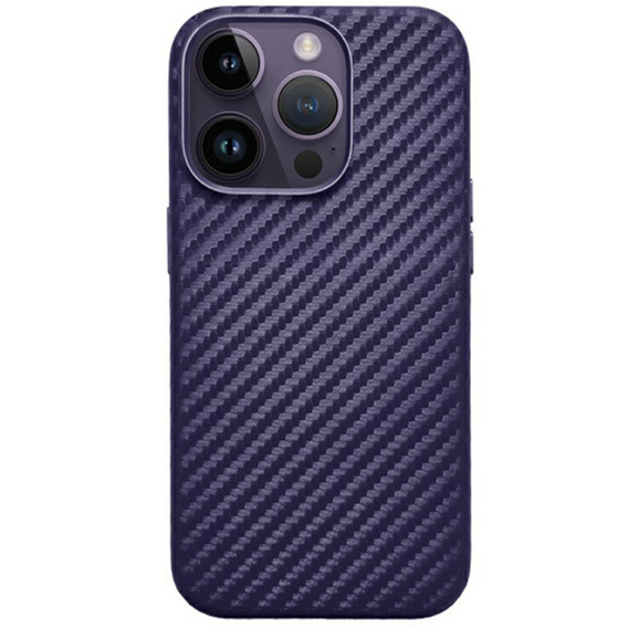 Husă KZDOO pentru iPhone 16 Pro, Carbon Fiber, violet