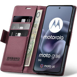 ERBORD Portofel Litchi lucios cu clapetă pentru Motorola Moto G86 5G / G86 Power 5G