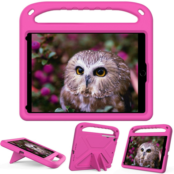 Husă pentru copii pentru iPad 10.2 2021 / 2020 / 2019, cu mâner, roz