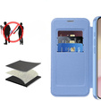 Cu clapetă pentru iPhone 16E, RFID Wallet MagSafe CamShield, albastru