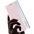 Cu clapetă pentru Samsung Galaxy S22 5G, Side Magnetic, roz