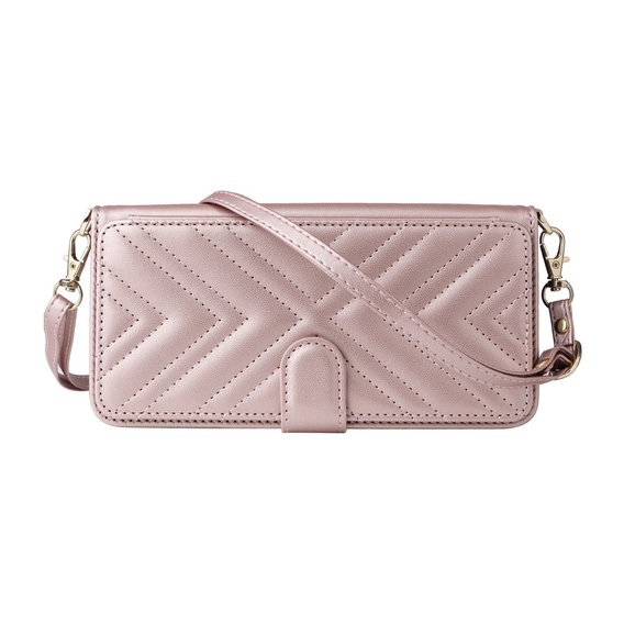 Carcasă cu clapetă pentru Xiaomi Poco F7 Pro / F7 Ultra, Crossbody Leather Wallet, roz