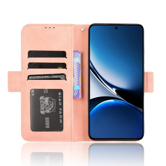 Cu clapetă pentru Xiaomi Poco X7 Pro 5G, Card Slot, roz