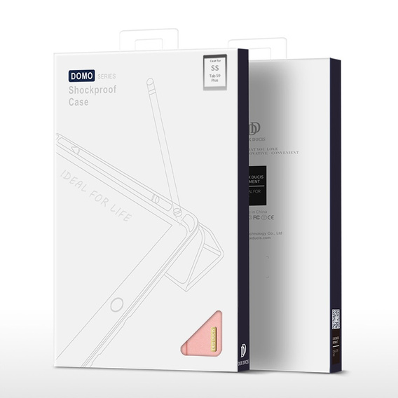 Husă pentru Samsung Galaxy Tab S9+ 12.4", Dux Ducis Domo, roz rose gold