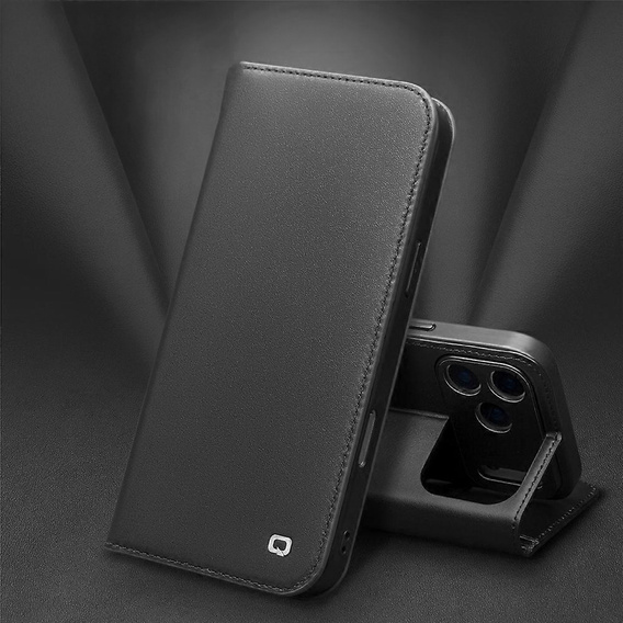 QIALINO piele portofel flip caz pentru iPhone 17 Pro - negru