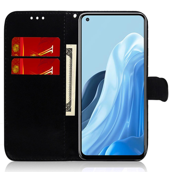 Cu clapetă pentru Oppo A17, Wallet mandala, gri